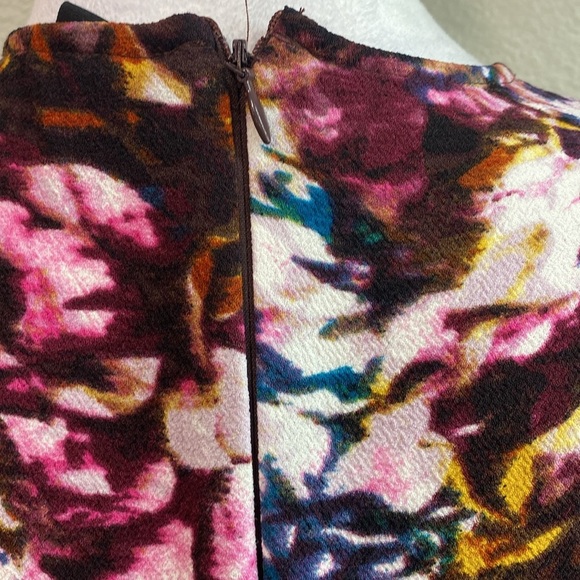 Who What Wear Dress Womens XS Black Watercolor Floral Fit and Flare Stretch Boho - Picture 6 of 9